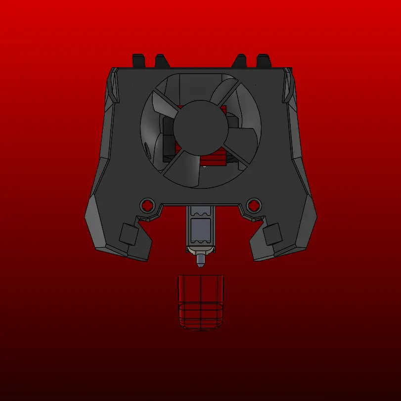 Voron Trident Starlex DHB 33 Stealthburner Mount Front-red.webp