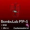 Customizable Kit BambuLab P1P-P1S Clone, Starlex DHB D2.5x24 Base set, Hardened Stainless Steel Nozzle, 2x MCH 24V Heaters 24/30W, Thermistor