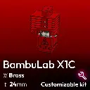 Customizable Kit , BambuLab X1C Clone, Starlex DHB D3x24 Base set, Brass Nozzle, 2x MCH 24V Heaters 24/30W, Thermistor