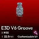 Customizable Kit E3D V6 Groove HS, Starlex DHB D2.5x22.5 Base set, HSS Nozzle, 2x MCH 24V Heaters 24/30W, Thermistor