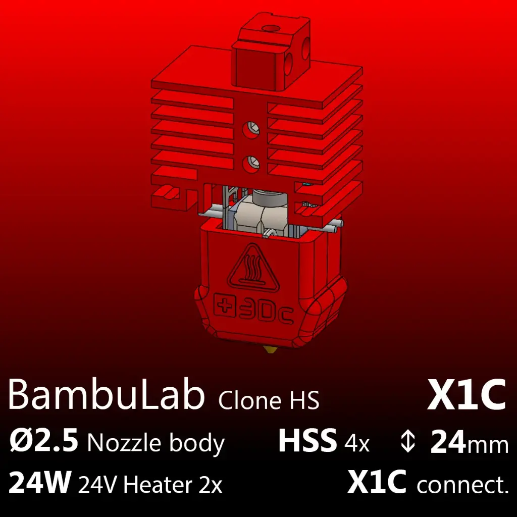 Full Kit BambuLab X1C Clone, Starlex DHB D2.5x24, 2x24W