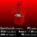 Full Kit BambuLab P1P-P1S Clone, Starlex DHB D3.0x24, 2x24W