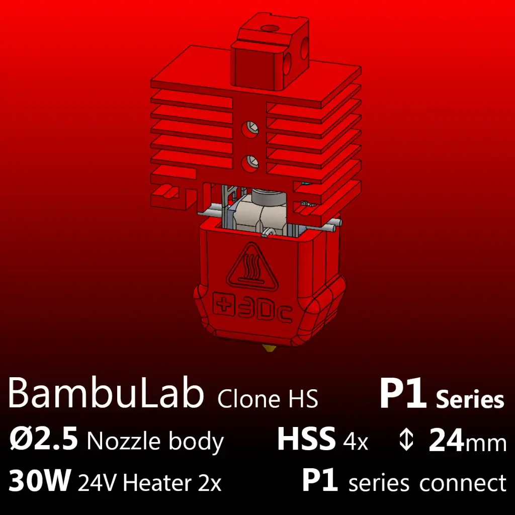 Full Kit BambuLab P1P-P1S Clone, Starlex DHB D2.5x24, 2x30W