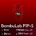Full Kit, BambuLab P1P-P1S Clone, Starlex DHB D3.0x24 Base set, 4x Brass Nozzle set, 2x MCH 30W 24V Heaters, Thermistor