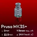 Full Kit Prusa MK3S+ Starlex DHB D3.0-22.5 set, 4x Brass Nozzle set, 2x MCH 24W 24V Microfit 3.0 heater, 1x Thermistor NTC 100k 3950 Microfit 3.0, Y Harness Connector Microfit 3.0, 2x Wires 1m Microfit 3.0 