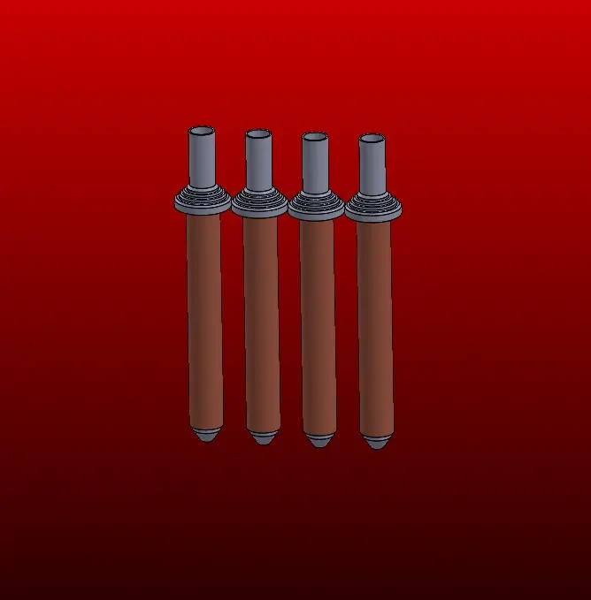 Set of 4 Nozzles D3.0x27.5 Hardened Stainless Steel Copper Sleeve