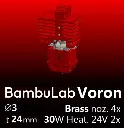 Full Kit, BambuLab Voron, Starlex DHB D3.0x24, 4x Brass Nozzle set, 2x MCH 30W 24V Heaters, 1x Thermistor NTC 100K 3950 Microfit 3.0