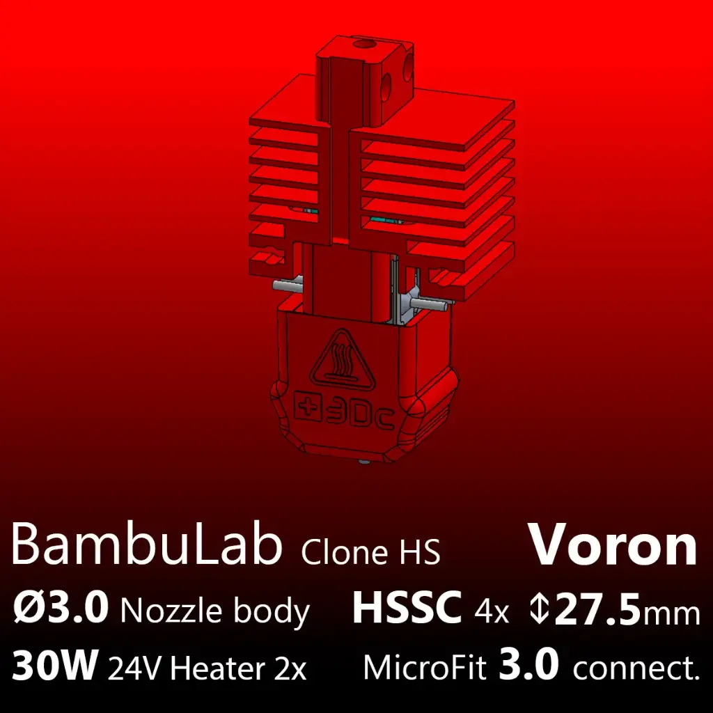 [S3DC-KIT-BLV-302730-812] Full Kit BambuLab Voron, Starlex DHB D3.0x27.5, 2x30W, HSSC