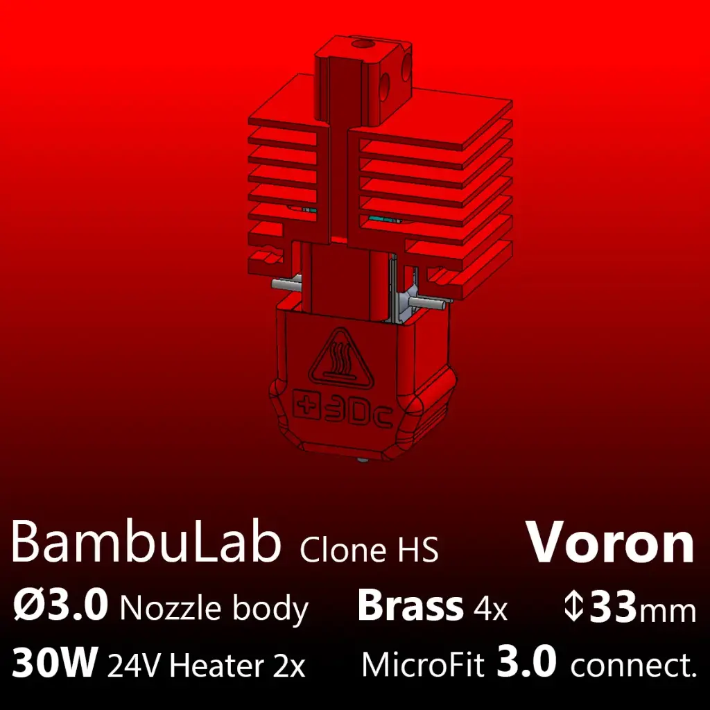Full Kit  BambuLab Voron, Starlex DHB D3.0x33, 2x30W