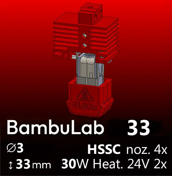Full Kit  BambuLab Voron, Starlex DHB D3.0x33, 2x30W