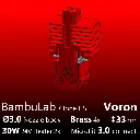 Full Kit  BambuLab Voron, Starlex DHB D3.0x33, 2x30W, Brass
