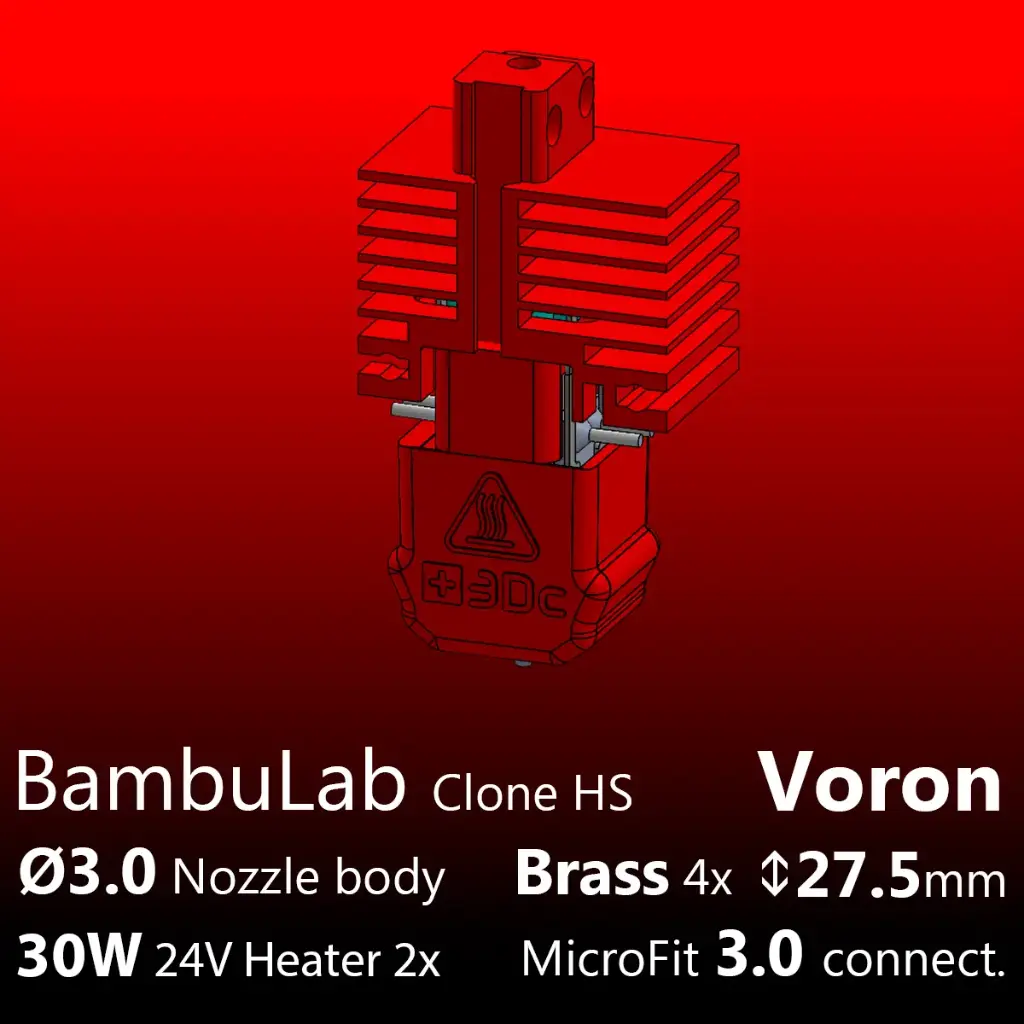 Full Kit BambuLab Voron, Starlex DHB D3.0x27.5, 2x30W, Brass