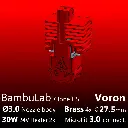 Full Kit BambuLab Voron, Starlex DHB D3.0x27.5, 2x30W, Brass