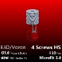 Kit E3D - Voron 4 Screw HS, Starlex DHB D3.0x33, 2x40W MCH, PT1000, Nz33 HSSC 04-04-06-08