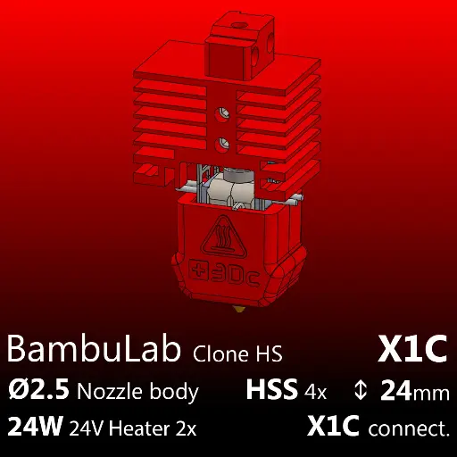 [S3DC-KIT-BLX-252424-800] Full Kit BambuLab X1C Clone, Starlex DHB D2.5x24, 2x24W