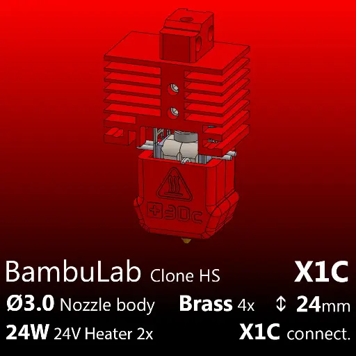 [S3DC-KIT-BLX-302424-801] Full Kit BambuLab X1C Clone, Starlex DHB D3.0x24, 2x24W