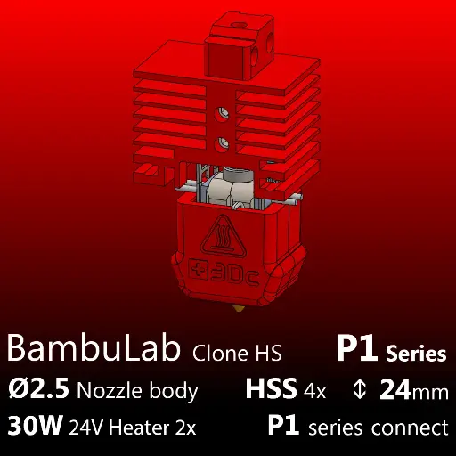 [S3DC-KIT-BLP-252430-807] Full Kit BambuLab P1P-P1S Clone, Starlex DHB D2.5x24, 2x30W