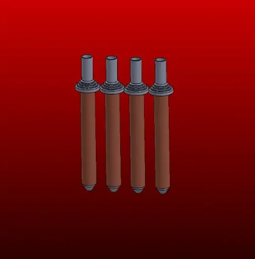 [S3DC SET 4NZ HSSCU 3027 655] Set of 4 Nozzles D3.0x27.5 Hardened Stainless Steel Copper Sleeve