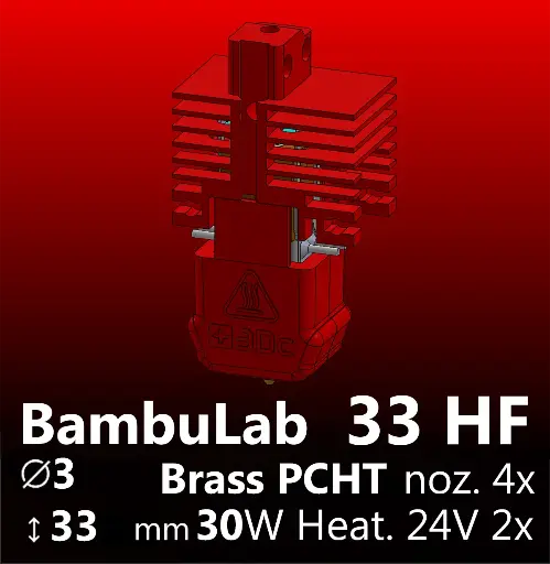 [S3DC-KIT-BLP-HF-303330-815] Full Kit BambuLab P1P-P1S, Starlex DHB D3.0x33 PCHT, 2x30W